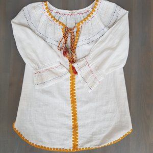 Rocks and Indigo Sz Small Boho Color Stitch Tunic